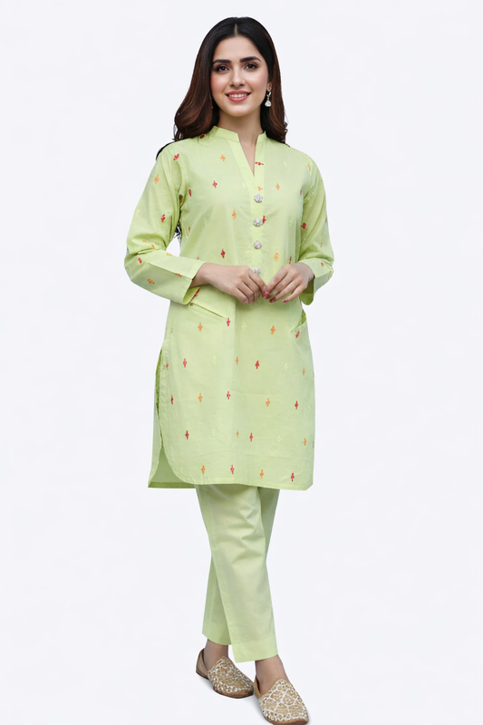 Lemon Zest Embroidered (Kurta Set)