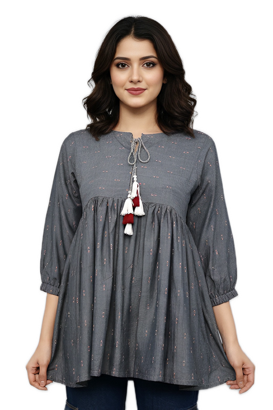 Chic Grey Tassel (Top)